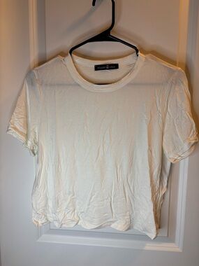 Cream Short Sleeve Crewneck Tee